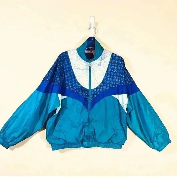 Wilson Advantage Vintage “80’s” Style Bomber Windbreaker Zip Lined Jacket Size L - Picture 2 of 16